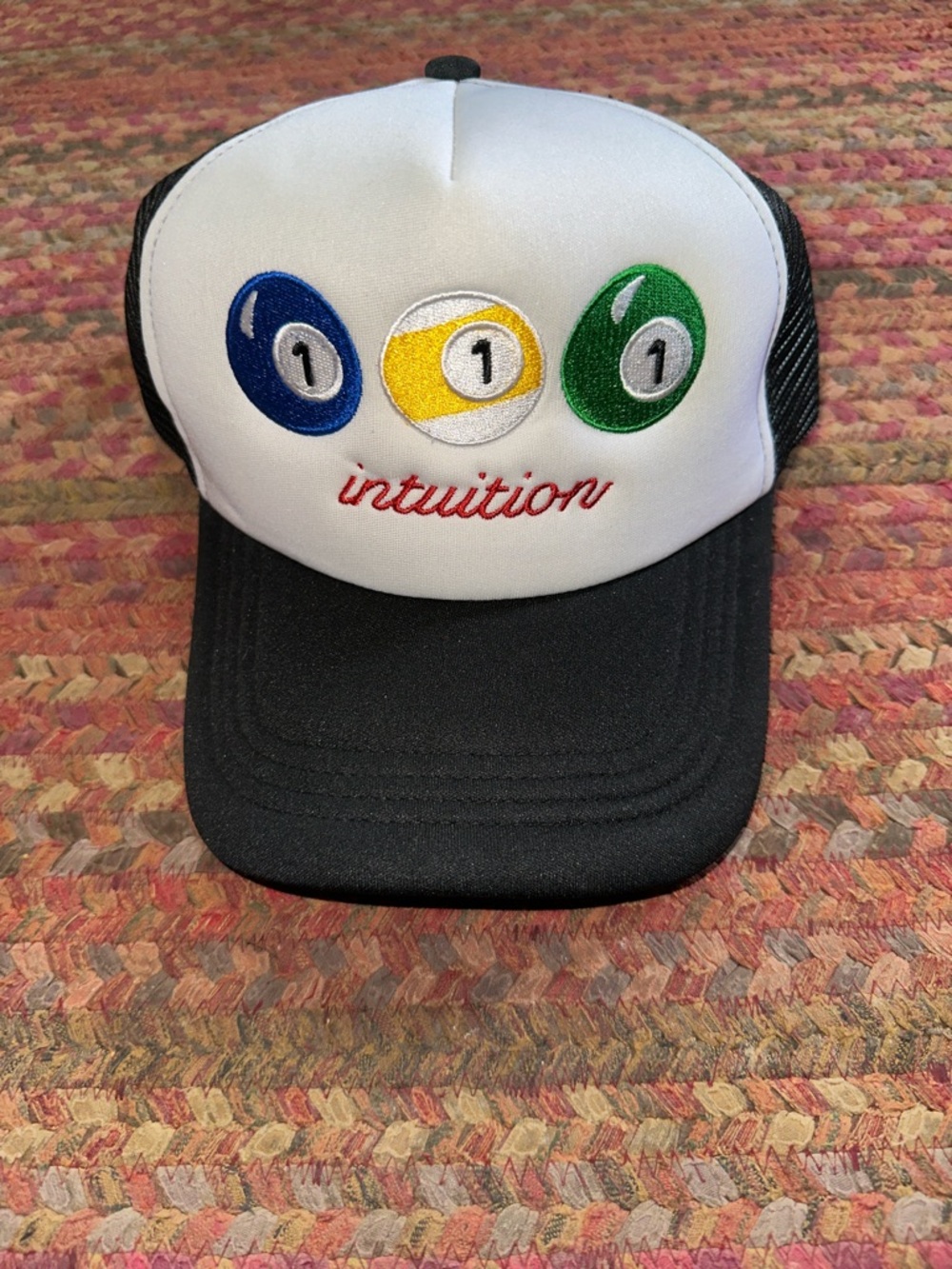 111 ANGEL NUMBER INTUITION POOL BALL TRUCKER SNAPBACK HAT